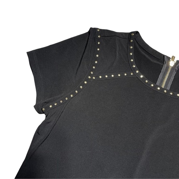 Calvin Klein Black Gold Stud Short Sleeve Mini Dress S - Picture 3 of 7